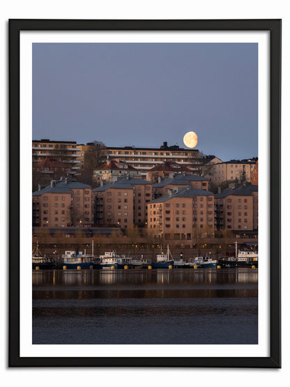 Månuppgång över Södermalm