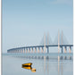 Gul båt och Öresundsbron